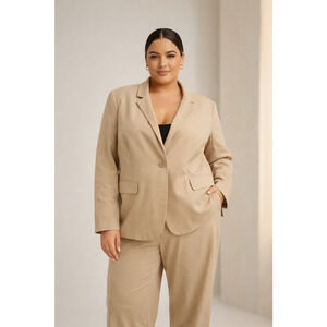 Lane Bryant Modernist Collection Beige Suit | Size 20 | Blazer & Trouser Set